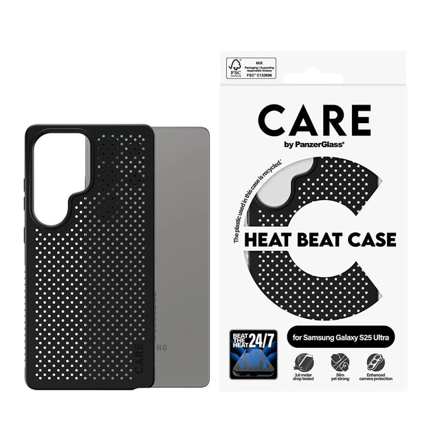 Husa de protectie PanzerGlass® CARE Feature Heat Beat compatibil cu Samsung Galaxy S25 Ultra, Negru