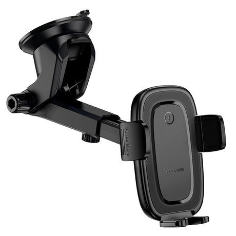 Suport Borofone with Wireless Charging Follower (BH223), for Windshield/Dashboard, 15W, 4.5-7.0inch, Negru