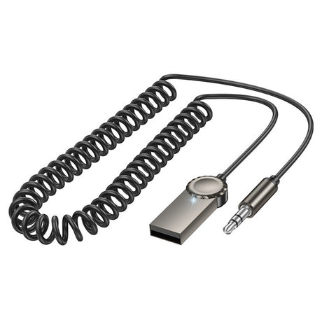 Gadget Borofone Cable Audio Receiver Peaceful (BC56), Bluetooth V5.0 Adapter, Jack 3.5mm, Metal Gray