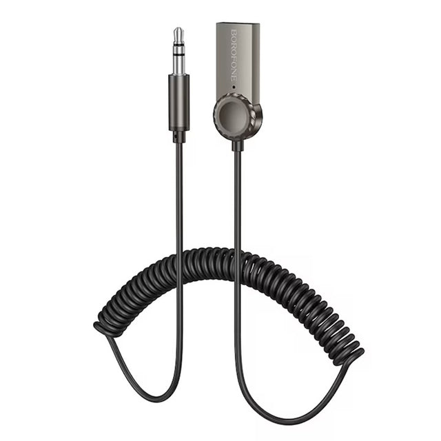 Gadget Borofone Cable Audio Receiver Peaceful (BC56), Bluetooth V5.0 Adapter, Jack 3.5mm, Metal Gray
