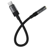 Adaptor Acefast Audio Adapter (J12), Type-C Male to Jack 3.5mm Female, Plug & Play, High-fidelity Sound, No Delay, 15cm, Negru