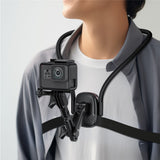 Suport Acefast Neck Phone (E33), for GoPro, Phone, with Clamp, 360° Adjustable, Secure Fit, Silicone Neckband, Negru