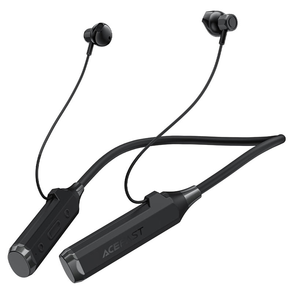Casti Acefast Bluetooth Earphones (N6), for Sport, Behind the Head, Neckband, Bluetooth 5.4, IPX4, TF Card Slot, 1000mAh- Black