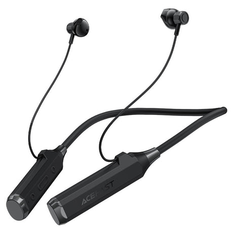 Casti Acefast Bluetooth Earphones (N6), for Sport, Behind the Head, Neckband, Bluetooth 5.4, IPX4, TF Card Slot, 1000mAh- Black