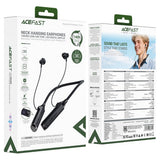 Casti Acefast Bluetooth Earphones (N6), for Sport, Behind the Head, Neckband, Bluetooth 5.4, IPX4, TF Card Slot, 1000mAh- Black