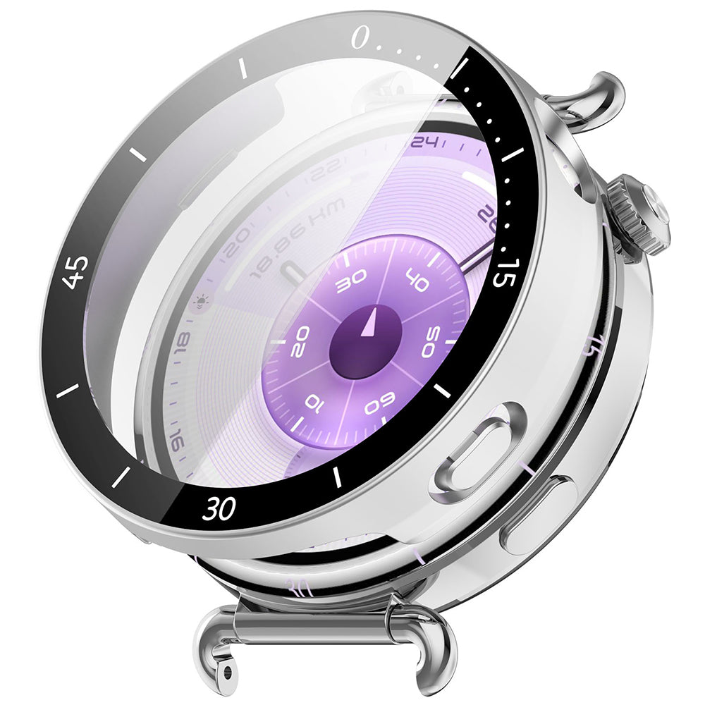 Folie de protectie smartwatch Techsuit Defense360 Pro Bezel + Screen Protector compatibil cu Huawei Watch GT 6 41mm, Argintiu