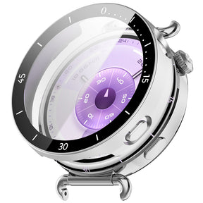 Folie de protectie smartwatch Techsuit Defense360 Pro Bezel + Screen Protector compatibil cu Huawei Watch GT 6 41mm, Argintiu
