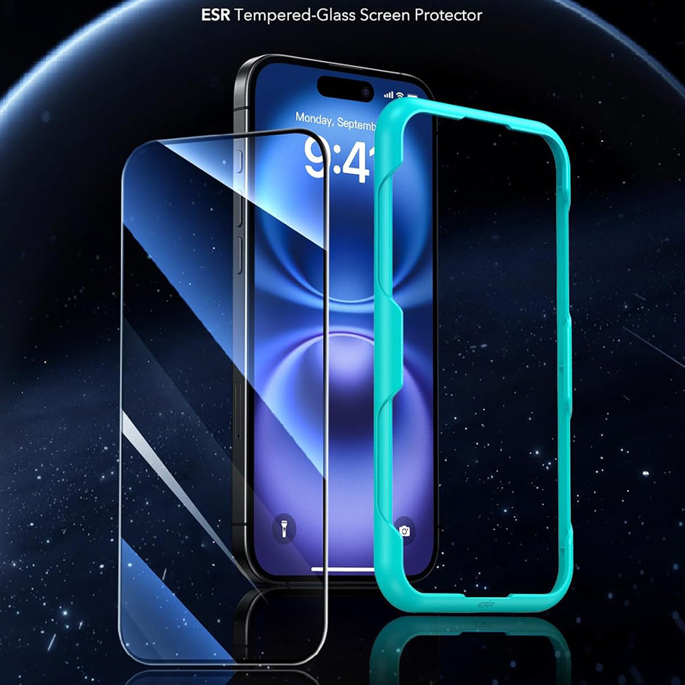 Folie de protectie ESR Tempered Glass compatibil cu iPhone 16 Plus, Negru