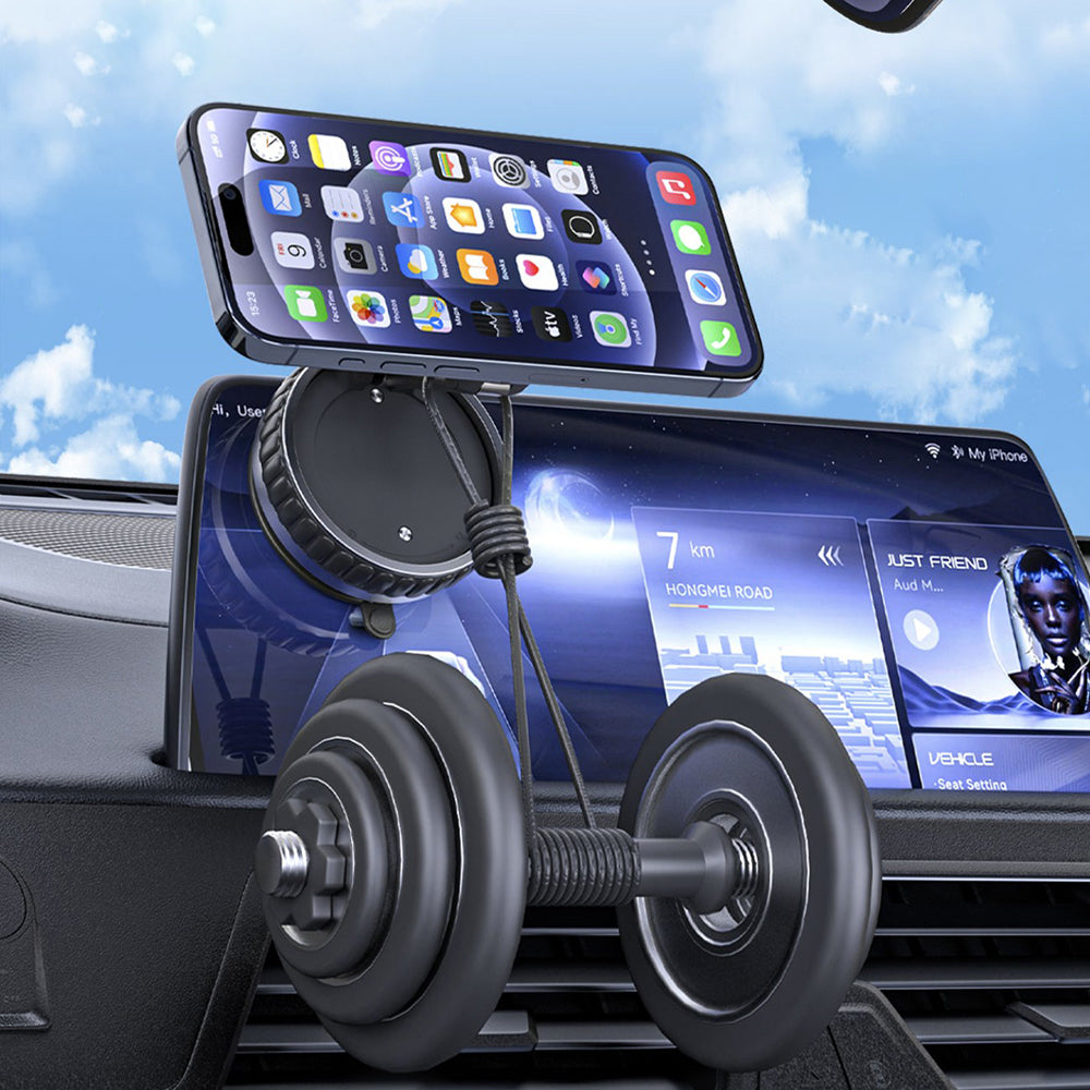 Suport Techsuit Premium VacuumGripX (S15), for Dashboard, Magnetic, N55, 360° Adjustable, Foldable, Negru