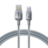 Cablu Baseus Discolor (E0420803), USB-A to USB-C, 100W, 480Mbps, 2m, Argintiu