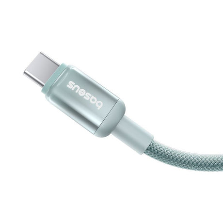 Cablu Baseus Discolor (E0420700), USB-C to USB-C, 100W, 480Mbps, 1m, Albastru /Green