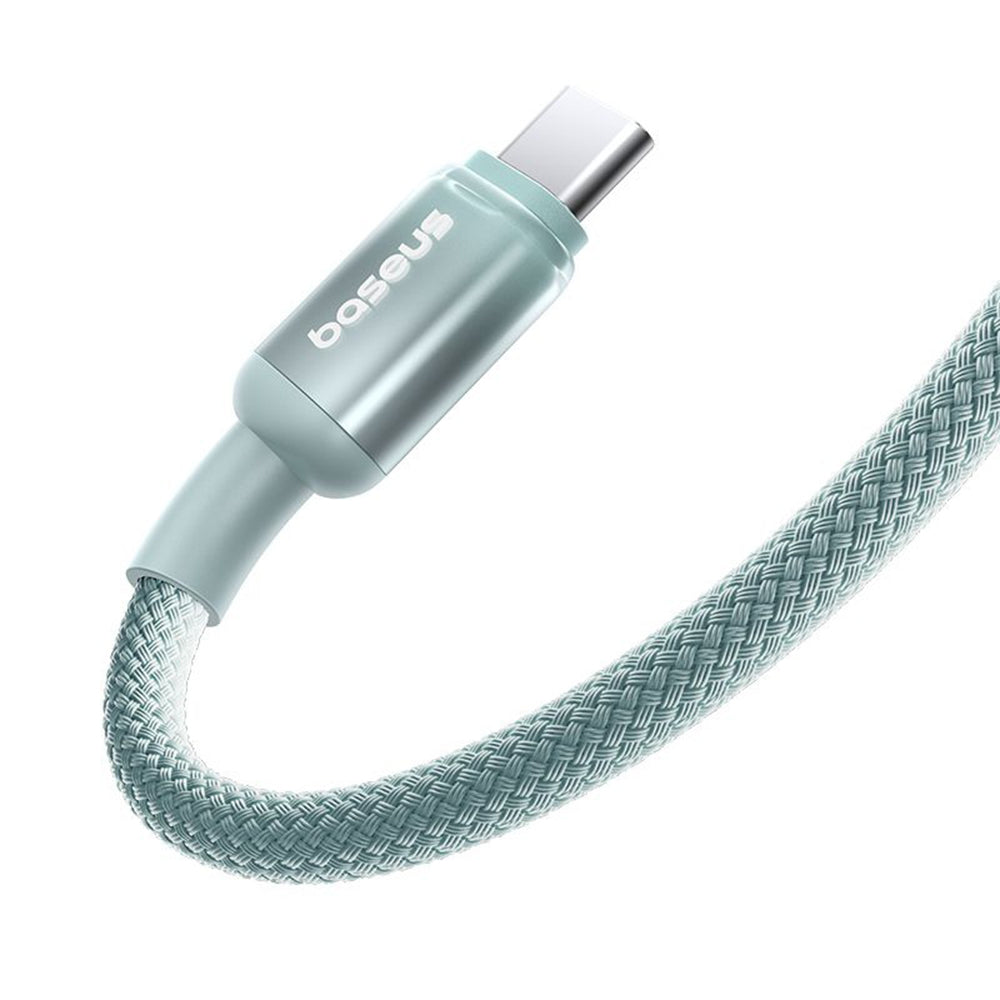 Cablu Baseus Discolor (E0420700), USB-C to USB-C, 100W, 480Mbps, 1m, Albastru /Green