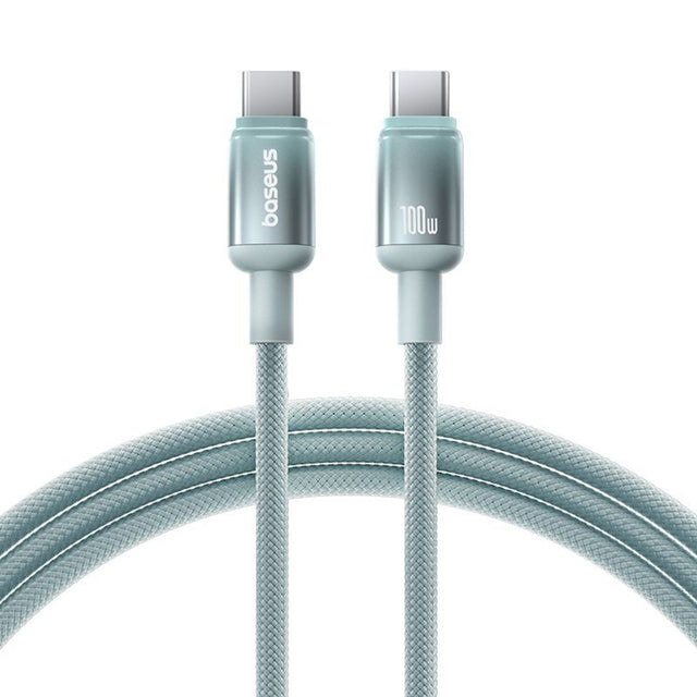 Cablu Baseus Discolor (E0420700), USB-C to USB-C, 100W, 480Mbps, 1m, Albastru /Green