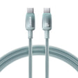 Cablu Baseus Discolor (E0420701), USB-C to USB-C, 100W, 480Mbps, 2m, Albastru /Green