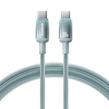 Cablu Baseus Discolor (E0420701), USB-C to USB-C, 100W, 480Mbps, 2m, Albastru /Green