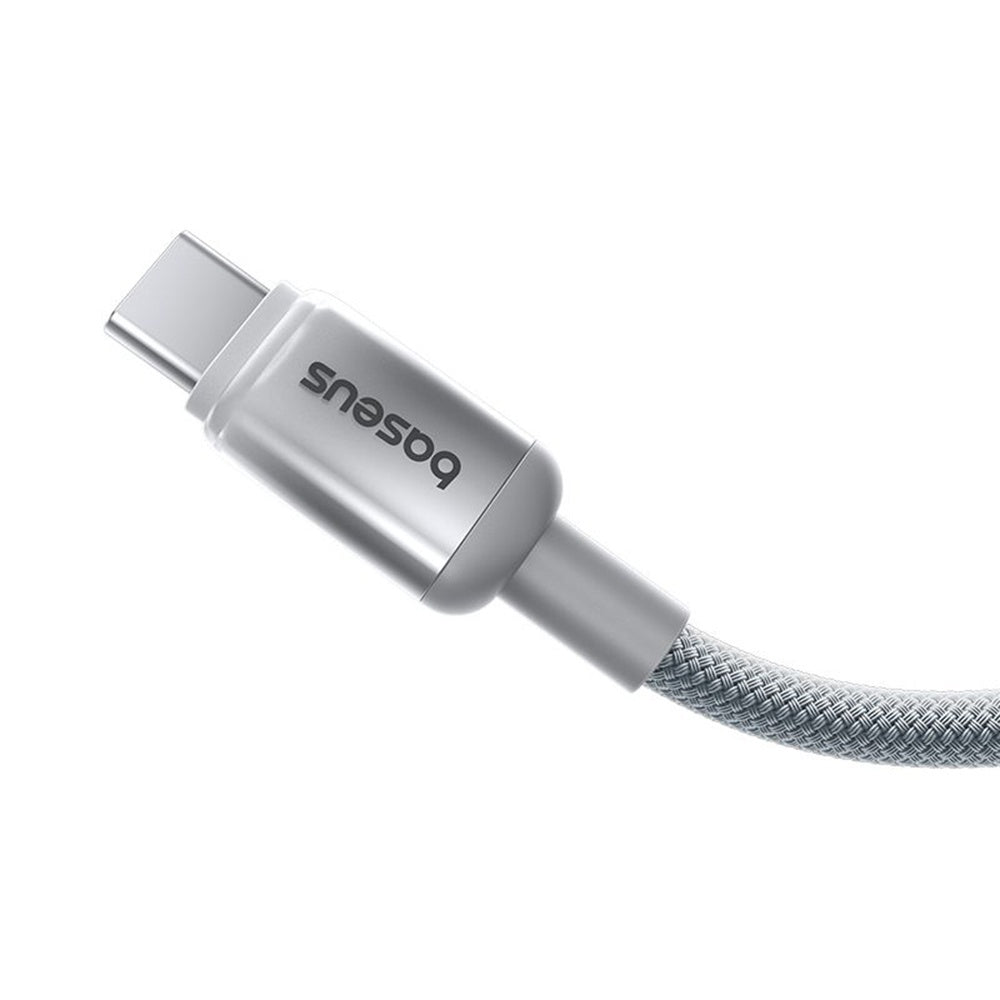 Cablu Baseus Discolor (E0420702), USB-C to USB-C, 100W, 480Mbps, 1m, Argintiu
