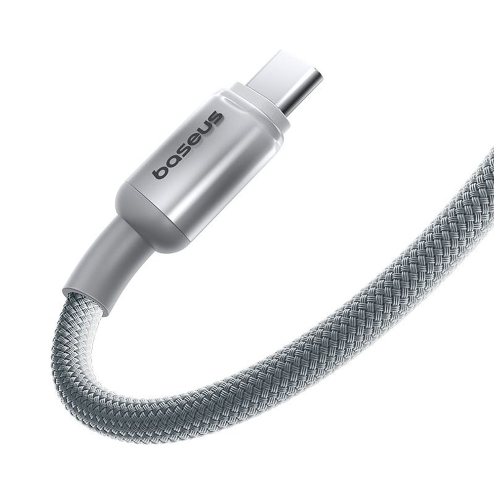 Cablu Baseus Discolor (E0420702), USB-C to USB-C, 100W, 480Mbps, 1m, Argintiu