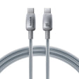Cablu Baseus Discolor (E0420702), USB-C to USB-C, 100W, 480Mbps, 1m, Argintiu