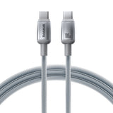 Cablu Baseus Discolor (E0420702), USB-C to USB-C, 100W, 480Mbps, 1m, Argintiu