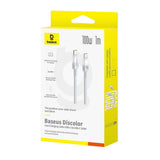 Cablu Baseus Discolor (E0420703), USB-C to USB-C, 100W, 2m, Argintiu