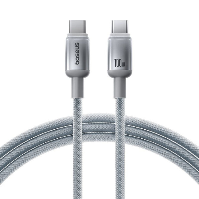 Cablu Baseus Discolor (E0420703), USB-C to USB-C, 100W, 2m, Argintiu