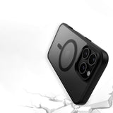 Husa de protectie PanzerGlass® HardCase Black MagSafe & Frame Series compatibil cu iPhone 16 Pro, Transparent