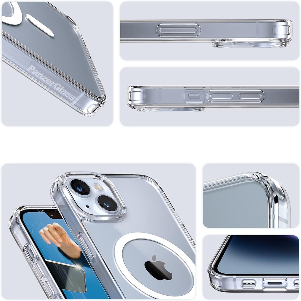 Husa de protectie PanzerGlass® HardCase White MagSafe Series compatibil cu iPhone 16, Transparent