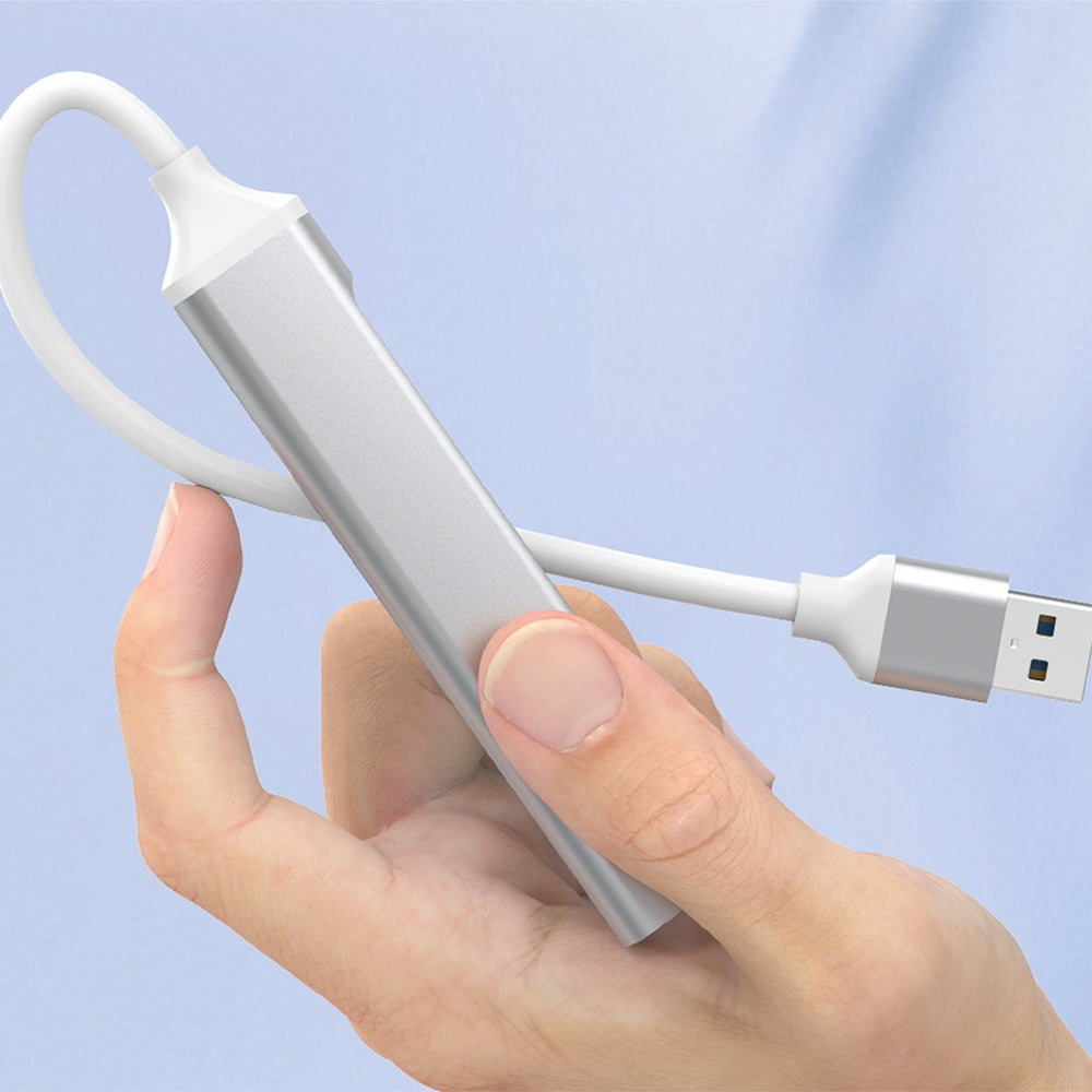 Hub/Dock Techsuit Docking Station PolarisBridge 4 in 1 (H19), USB to 2x USB 2.0, 1x USB 3.0, 1x Type-C, Gri /White