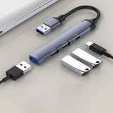 Hub/Dock Techsuit Docking Station PolarisBridge 4 in 1 (H19), USB to 2x USB 2.0, 1x USB 3.0, 1x Type-C, Gri /White