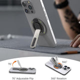 Suport Techsuit Premium MagSafe Ring AluStandX (SB1), for Desk, 360° Magnetic, Adjustable Stand, Aluminum & Zinc, Gri