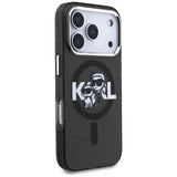 Husa de protectie Karl Lagerfeld IML Glitter Karl & Choupette Sketch Logo MagSafe (KLHMP17LHGKCGKBK) compatibil cu iPhone 17 Pro, Negru