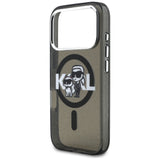 Husa de protectie Karl Lagerfeld IML Glitter Karl & Choupette Sketch Logo MagSafe (KLHMP17LHGKCGKBK) compatibil cu iPhone 17 Pro, Negru