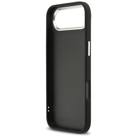 Husa de protectie Karl Lagerfeld FW Grained Karl & Choupette Heads Pins & Logo (KLHCP17MPSFDHPOK) compatibil cu iPhone 17 Air, Negru