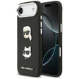 Husa de protectie Karl Lagerfeld FW Grained Karl & Choupette Heads Pins & Logo (KLHCP17MPSFDHPOK) compatibil cu iPhone 17 Air, Negru