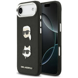 Husa de protectie Karl Lagerfeld FW Grained Karl & Choupette Heads Pins & Logo (KLHCP17MPSFDHPOK) compatibil cu iPhone 17 Air, Negru