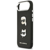 Husa de protectie Karl Lagerfeld FW Grained Karl & Choupette Heads Pins & Logo (KLHCP17MPSFDHPOK) compatibil cu iPhone 17 Air, Negru