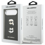 Husa de protectie Karl Lagerfeld FW Grained Karl & Choupette Heads Pins & Logo (KLHCP17MPSFDHPOK) compatibil cu iPhone 17 Air, Negru