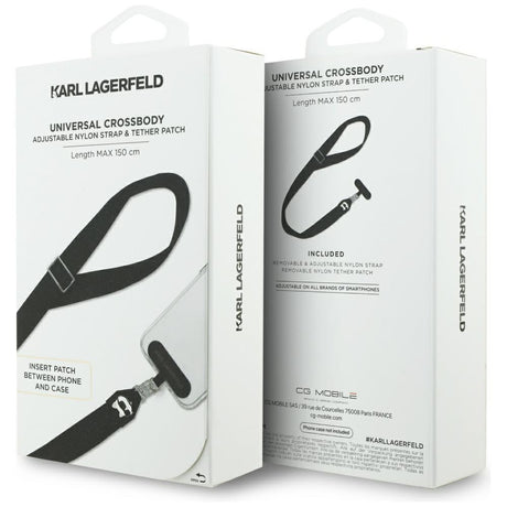 Suport Karl Lagerfeld Strap Tether Patch Choupette Metal Logo (KLUCNCHPSPK), Universal, Negru