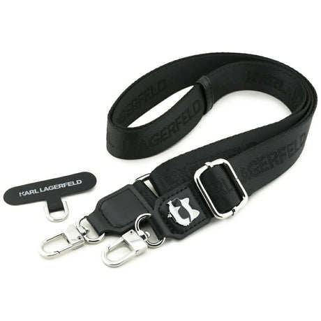 Suport Karl Lagerfeld Strap Tether Patch Choupette Metal Logo (KLUCNCHPSPK), Universal, Negru
