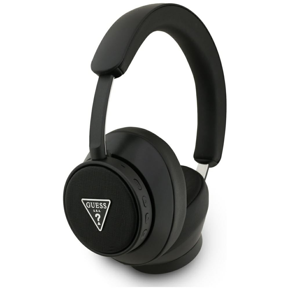 Casti Guess Wireless Saffiano Triangle Logo (GUBHC15PGMRTRK), Bluetooth, ENC, On-ear, Eco Leather, Negru