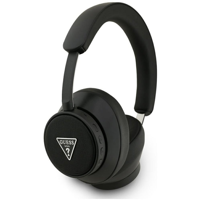 Casti Guess Wireless Saffiano Triangle Logo (GUBHC15PGMRTRK), Bluetooth, ENC, On-ear, Eco Leather, Negru
