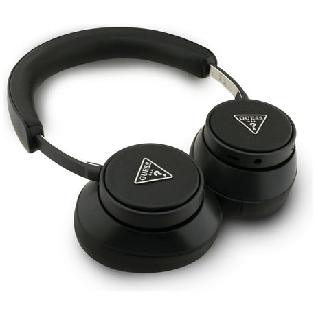 Casti Guess Wireless Saffiano Triangle Logo (GUBHC15PGMRTRK), Bluetooth, ENC, On-ear, Eco Leather, Negru