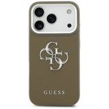 Husa de protectie Guess Hardcase Grained Big 4G Classic Logo (GUHCP17LPG4SMCEW) compatibil cu iPhone 17 Pro, Maro