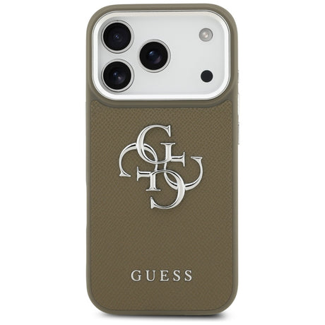 Husa de protectie Guess Hardcase Grained Big 4G Classic Logo (GUHCP17LPG4SMCEW) compatibil cu iPhone 17 Pro, Maro