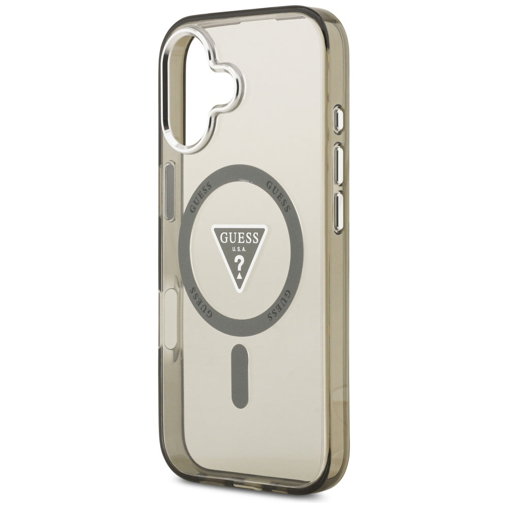 Husa de protectie Guess IML Gradient Triangle Logo MagSafe (GUHMP17SHGTMLCGA) compatibil cu iPhone 17, Kaki