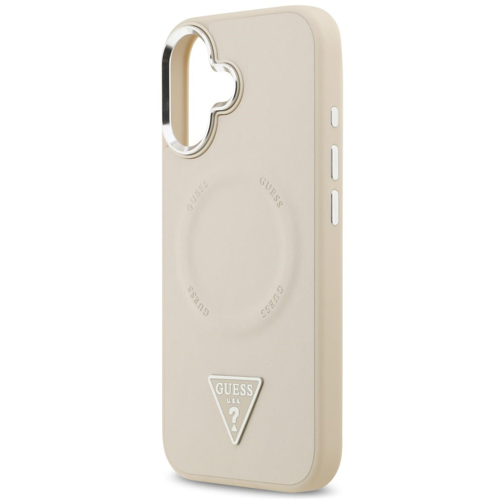Husa de protectie Guess Hardcase Triangle Logo MagSafe (GUHMP17SPSDTSCME) compatibil cu iPhone 17, Bej