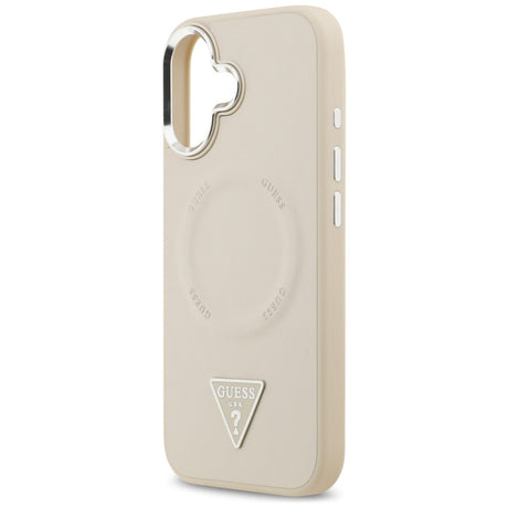 Husa de protectie Guess Hardcase Triangle Logo MagSafe (GUHMP17SPSDTSCME) compatibil cu iPhone 17, Bej