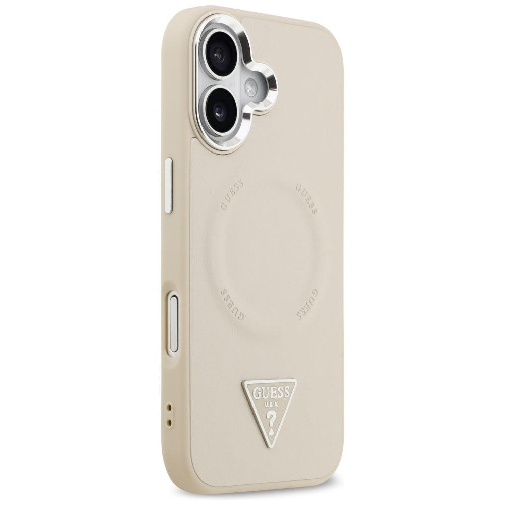 Husa de protectie Guess Hardcase Triangle Logo MagSafe (GUHMP17SPSDTSCME) compatibil cu iPhone 17, Bej