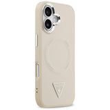 Husa de protectie Guess Hardcase Triangle Logo MagSafe (GUHMP17SPSDTSCME) compatibil cu iPhone 17, Bej