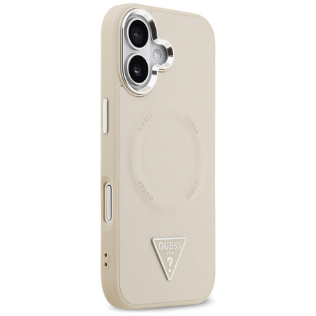 Husa de protectie Guess Hardcase Triangle Logo MagSafe (GUHMP17SPSDTSCME) compatibil cu iPhone 17, Bej